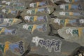 Mani stones with Buddhist mantra \