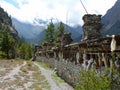 Mani wall near Pisang village Royalty Free Stock Photo