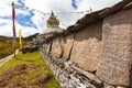 Mani wall - traditional religious landmark in Himalayas