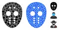 Maniac Mask Composition Icon of Round Dots
