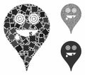 Maniac smiley map marker Composition Icon of Unequal Pieces