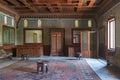 Manial Palace of Prince Mohammed Ali. Moroccan hall with blue Turkish floral pattern ceramic tiles, Cairo, Egypt