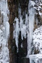 Maniava Waterfall in winter Royalty Free Stock Photo