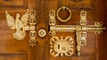 Manichitratazhu, traditional, excellent and amazing Kerala Home Door Design locks Royalty Free Stock Photo