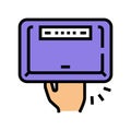 manicur ultra violet lamp device color icon vector illustration