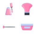 Manicure accessory icons set cartoon vector. Manicure and chiropody tool Royalty Free Stock Photo