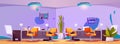 Manicure beauty spa salon cartoon interior vector