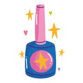 manicure blue nail polish care tool in cartoon style