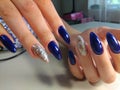 Manicure design blue sky Royalty Free Stock Photo