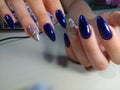 Manicure design blue sky Royalty Free Stock Photo