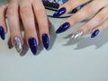 Manicure design blue sky Royalty Free Stock Photo