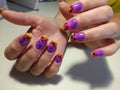 manicure design on the nails African sunset Royalty Free Stock Photo