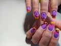 manicure design on the nails African sunset Royalty Free Stock Photo