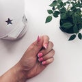 Pink nails. Manicure. Gently pink