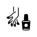 Black solid icon for Manicure, nail and nailpolish Royalty Free Stock Photo