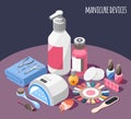 Manicure Isometric Background