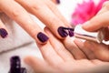Manicure making in beauty spa salon Royalty Free Stock Photo