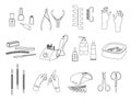 Manicure Outline Icons Collection