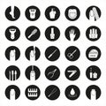 Manicure and pedicure icons set