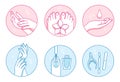 Manicure and pedicure salon vector icons set Royalty Free Stock Photo
