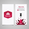 Manicure salon business card vector design templates set