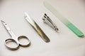 Manicure set, manicure tools Royalty Free Stock Photo