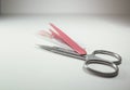 Manicure set, manicure tools: scissors, eyebrow tongs, nail clippers, nail file Royalty Free Stock Photo