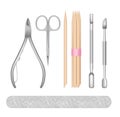 Manicure set, vector realistic illustration Royalty Free Stock Photo