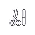 Manicure tools linear icon concept. Manicure tools line vector sign, symbol, illustration. Royalty Free Stock Photo