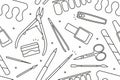 Manicure tools seamless pattern