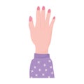 manicure, woman hand with pink nail polish cartoon