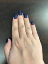 Manicured Blue Nails Royalty Free Stock Photo