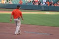 Manicuring the Baseball Field Royalty Free Stock Photo