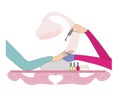 Manicurist applying nail polish - doodle illustration in close up Royalty Free Stock Photo