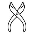 Manicurist pliers icon, outline style