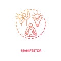 Manifestor red gradient concept icon