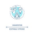 Manifestor turquoise concept icon