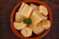 Manihot esculenta cassava, yuca, manioc, mandioca, Brazilian arrowroot Royalty Free Stock Photo
