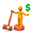 Manikin Hammer Dollar Royalty Free Stock Photo