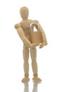 Manikin holding padlock Royalty Free Stock Photo