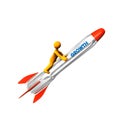 Manikin Rocket Growth Royalty Free Stock Photo
