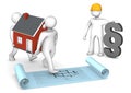 Manikins House Construction Plan Paragraph Royalty Free Stock Photo