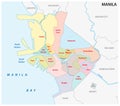 Manila administrative and political vector map, philippines