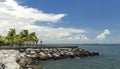 Manila bay seaside pier view Royalty Free Stock Photo