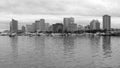 Manila Bay Skyline in Black & White Royalty Free Stock Photo