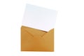 Manila brown envelope greeting card isolated