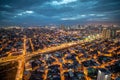 Manila city skyline nightview , Manila , Philippines Royalty Free Stock Photo