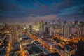 Manila city skyline nightview , Manila , Philippines Royalty Free Stock Photo