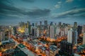 Manila city skyline nightview , Manila , Philippines Royalty Free Stock Photo