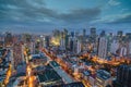Manila city skyline nightview , Manila , Philippines Royalty Free Stock Photo
